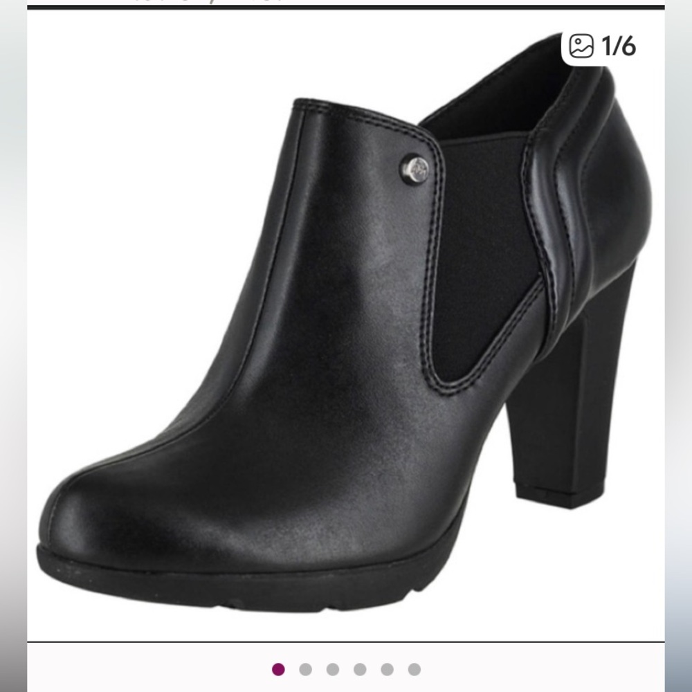Anne Klein Sport Black Heeled Boots size 8 1/2 {1251}